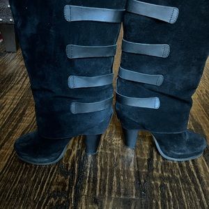 Report Monroe Black Slouchy mid-calf suede boots Size 8.5